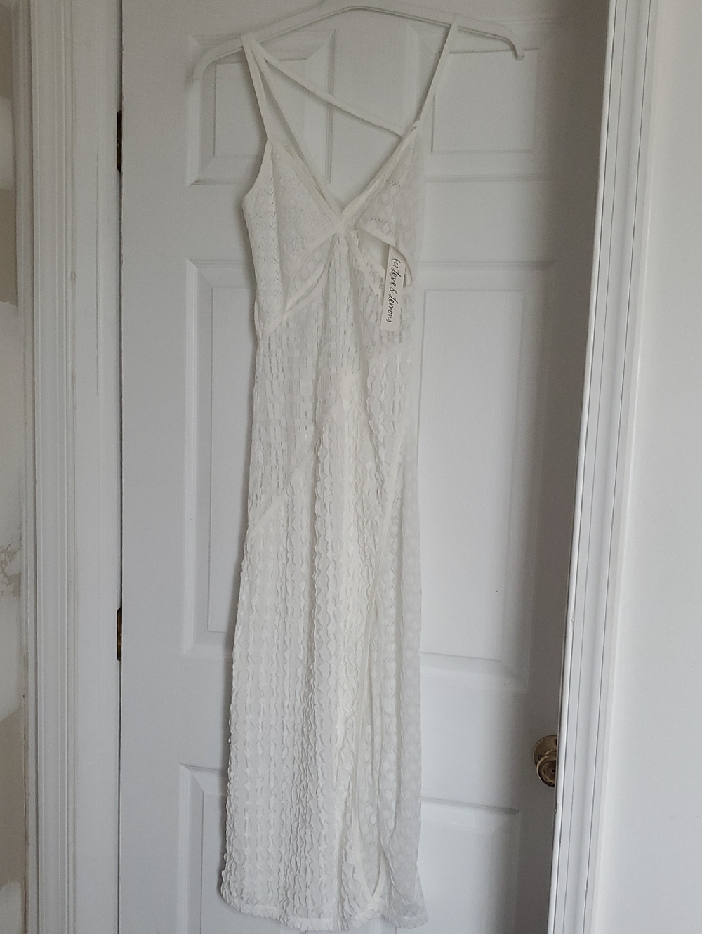 For Love & Lemons White Lace Dress with Strappy Back